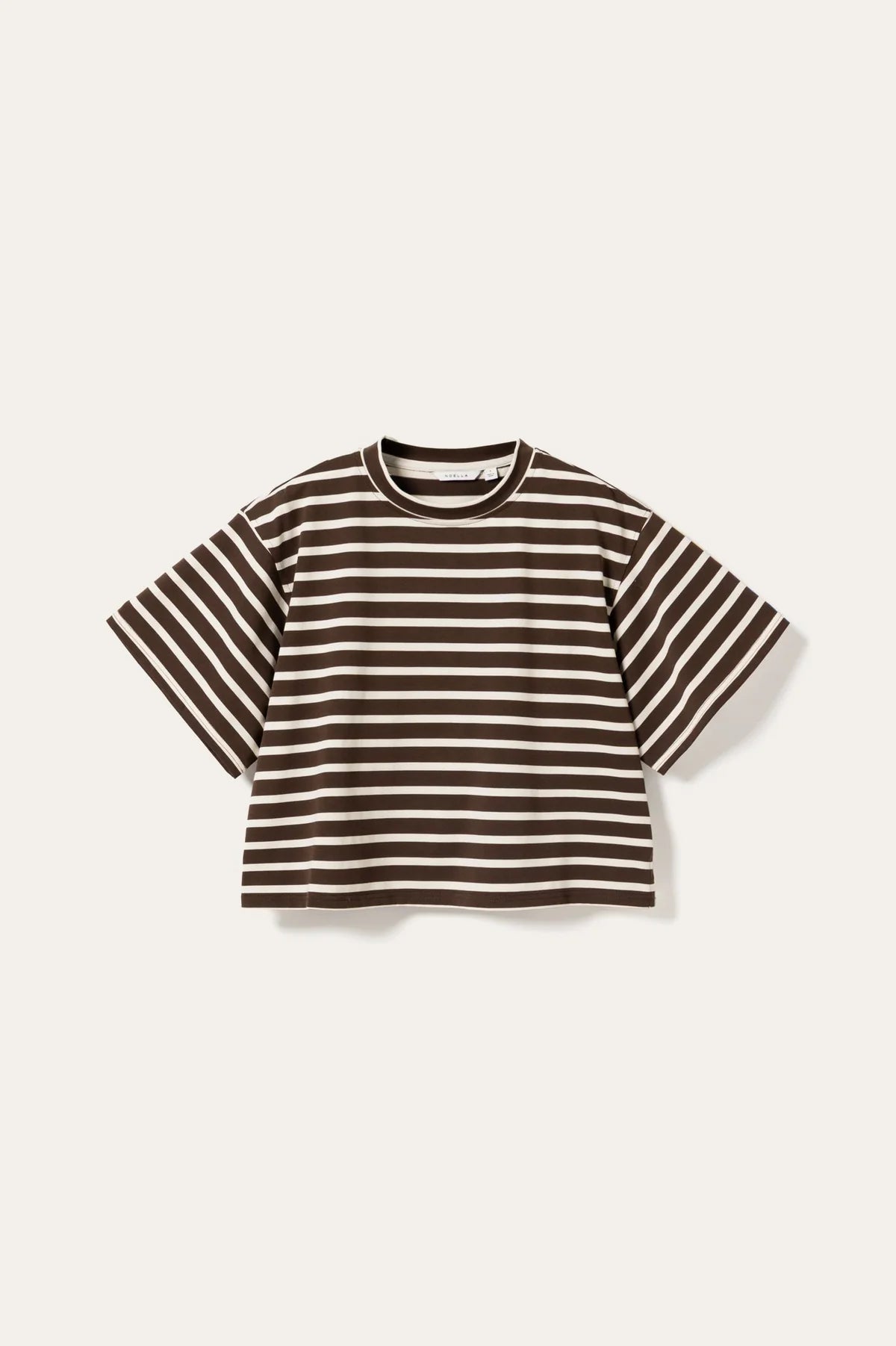 N-Maple T-Shirt Eton Brown Ivory Stripe
