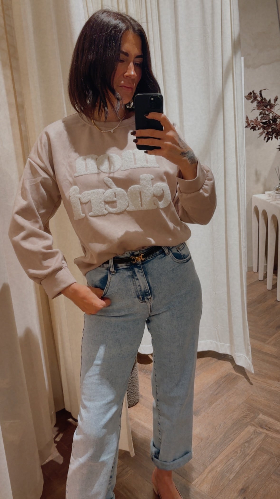 Sweatshirt Mon Chéri : Beige