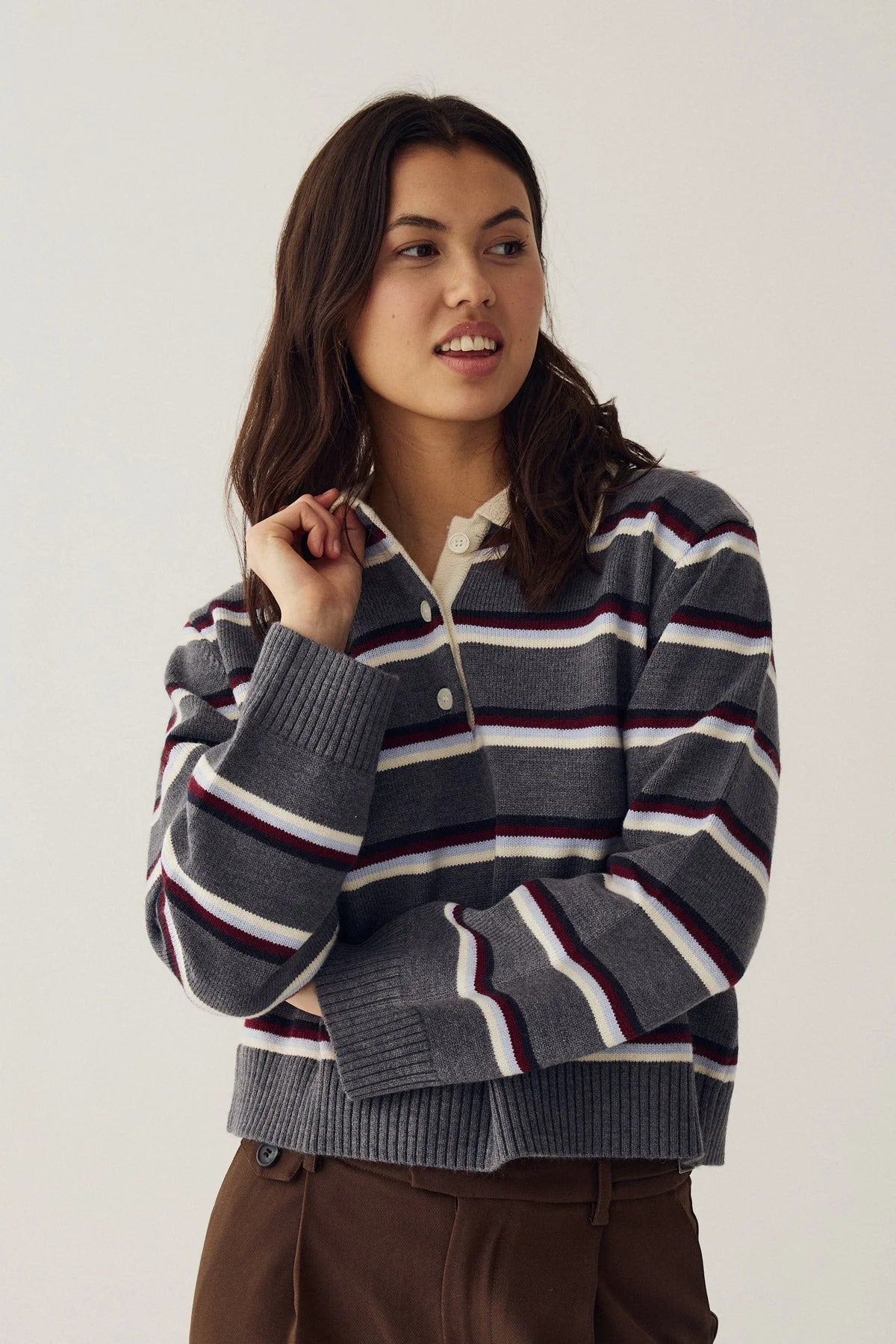 N-Merryl Knit Grey Stripe