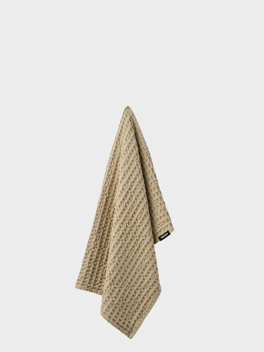 Waffle hand towel light stone