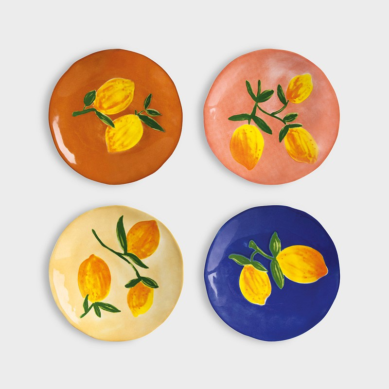Plates Lemon set om 4