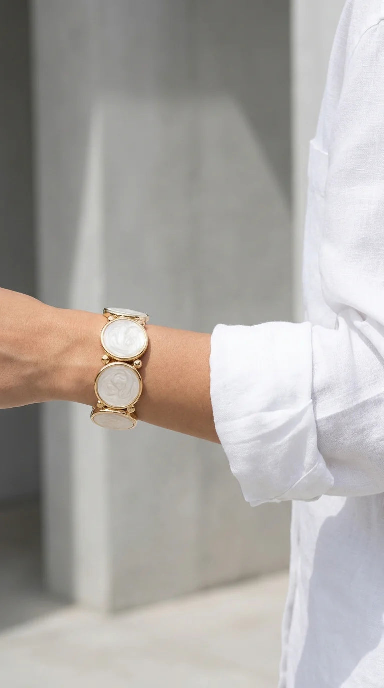 AVA PEARL ELASTIC BRACELET