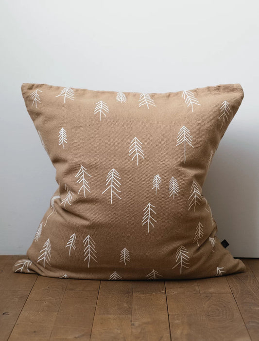 TALL BRODERAT KUDDFODRAL, BRUN