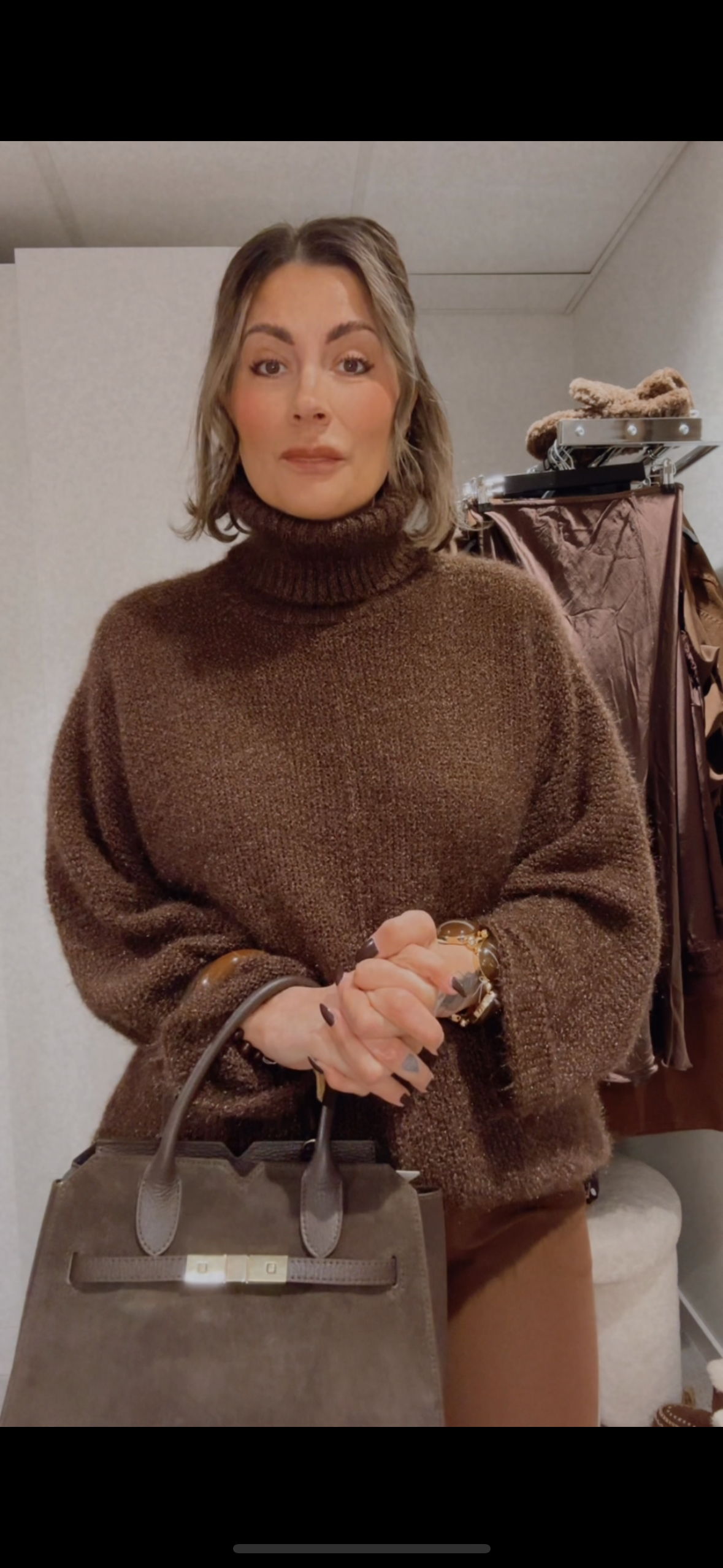 Polo med lyster brun