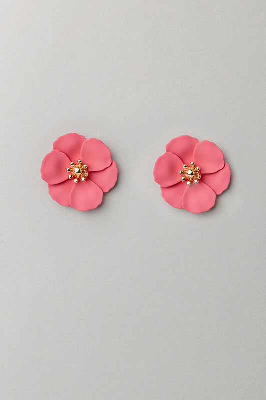 FLOWER SMALL EARRINGS CORAL