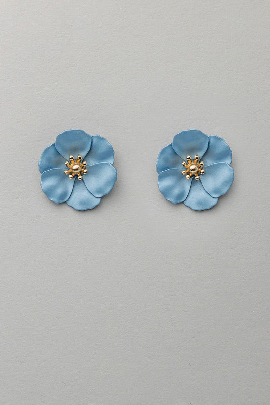 FLOWER SMALL EARRINGS PEARL BLUE
