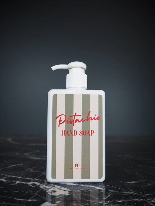 Striped hand soap green pistachio