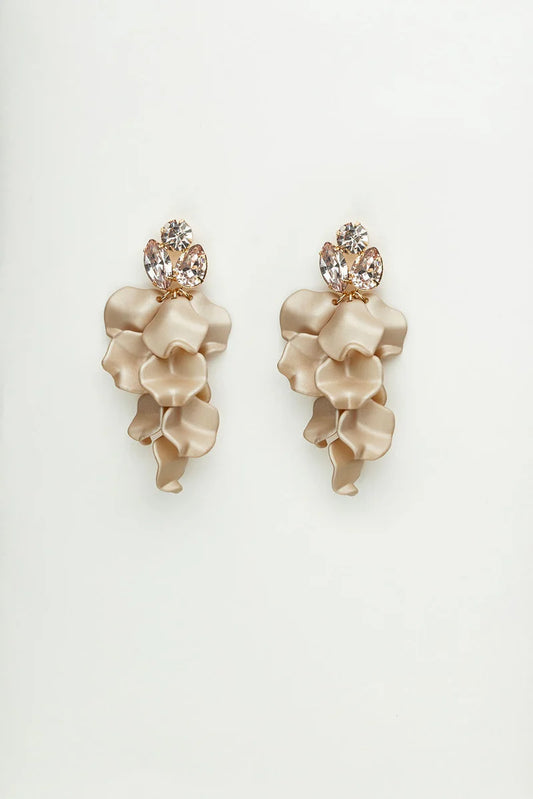 Leaf stone earrings Nougat