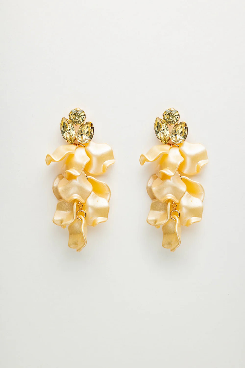 Leaf Stone earrings light yellow