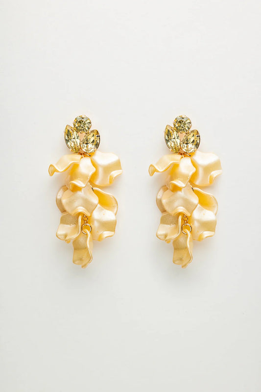 Leaf Stone earrings light yellow