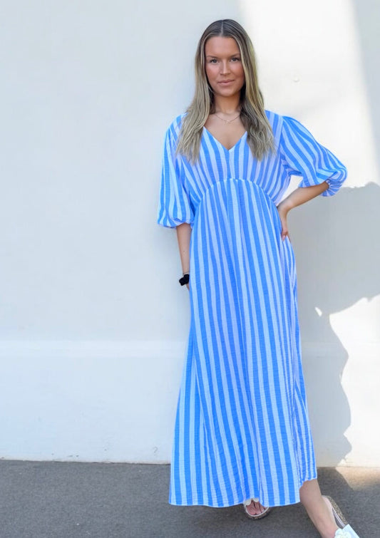 Summer dress striped blue