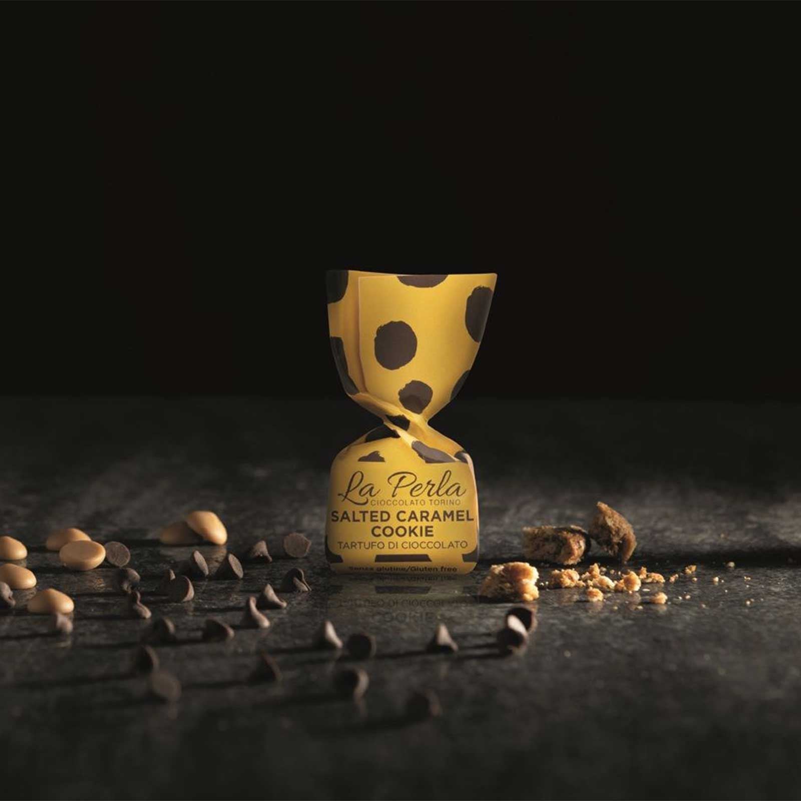 Vit chokladtryffel med salt karamell & kakkrisp