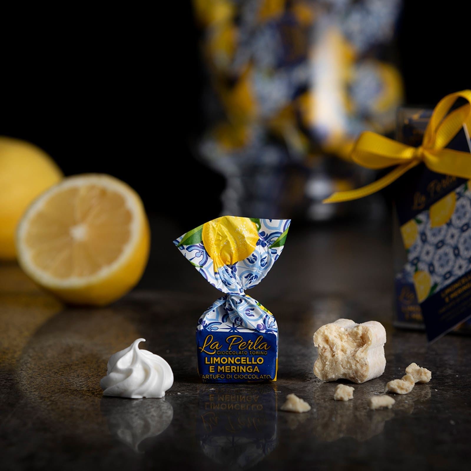 La Perla Vit chokladtryffel med limoncello & maräng