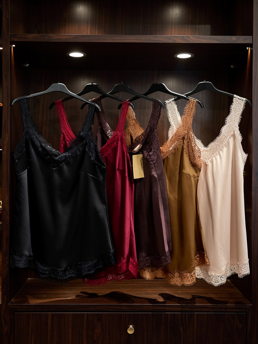 Aurora - Linne med spets Beige/champagne längst till H i bild