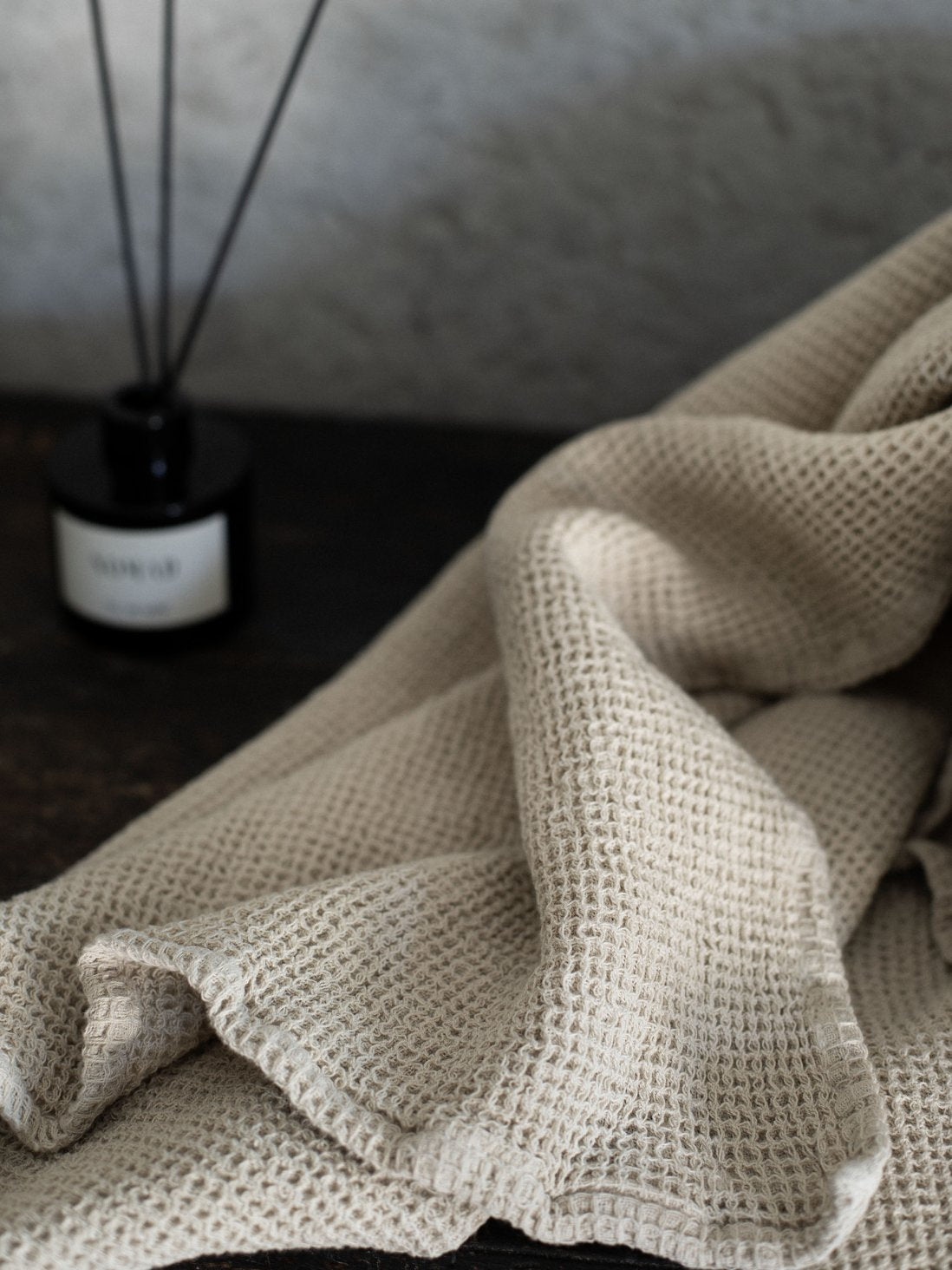 Nella waffle towel beige 100*150