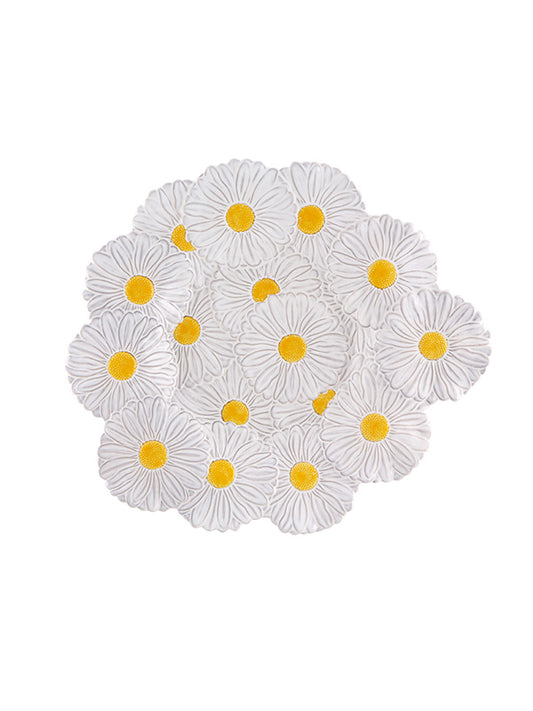 Serveringsfat sommarblomma vit