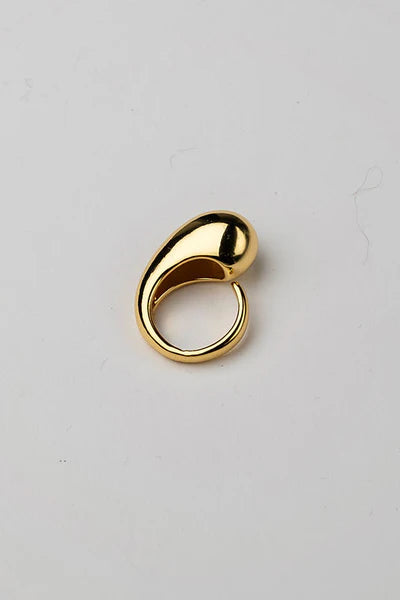 Twin Drop Ring Size: 18, Color: Gold