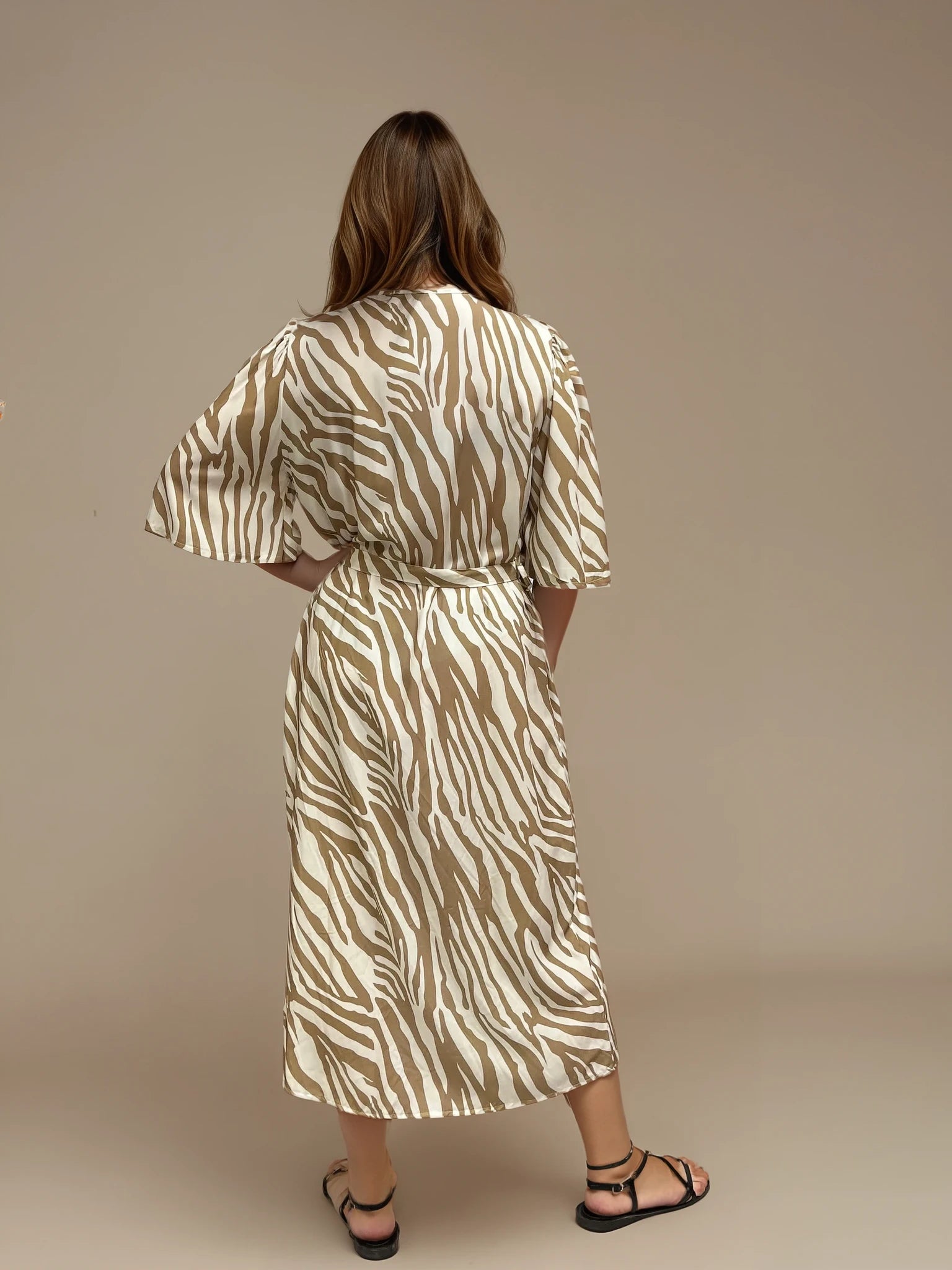 FLOW dress ZEBRA camel