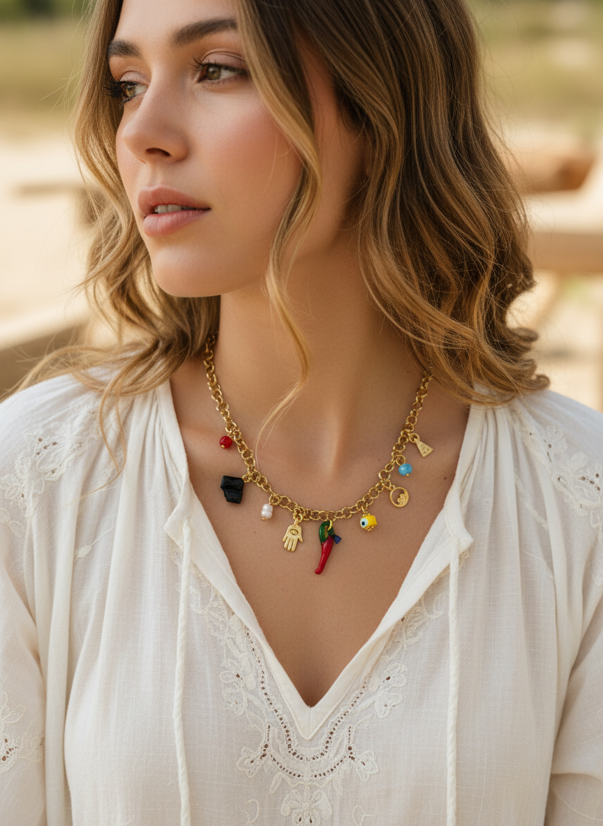 Boheme necklace 24k plätering