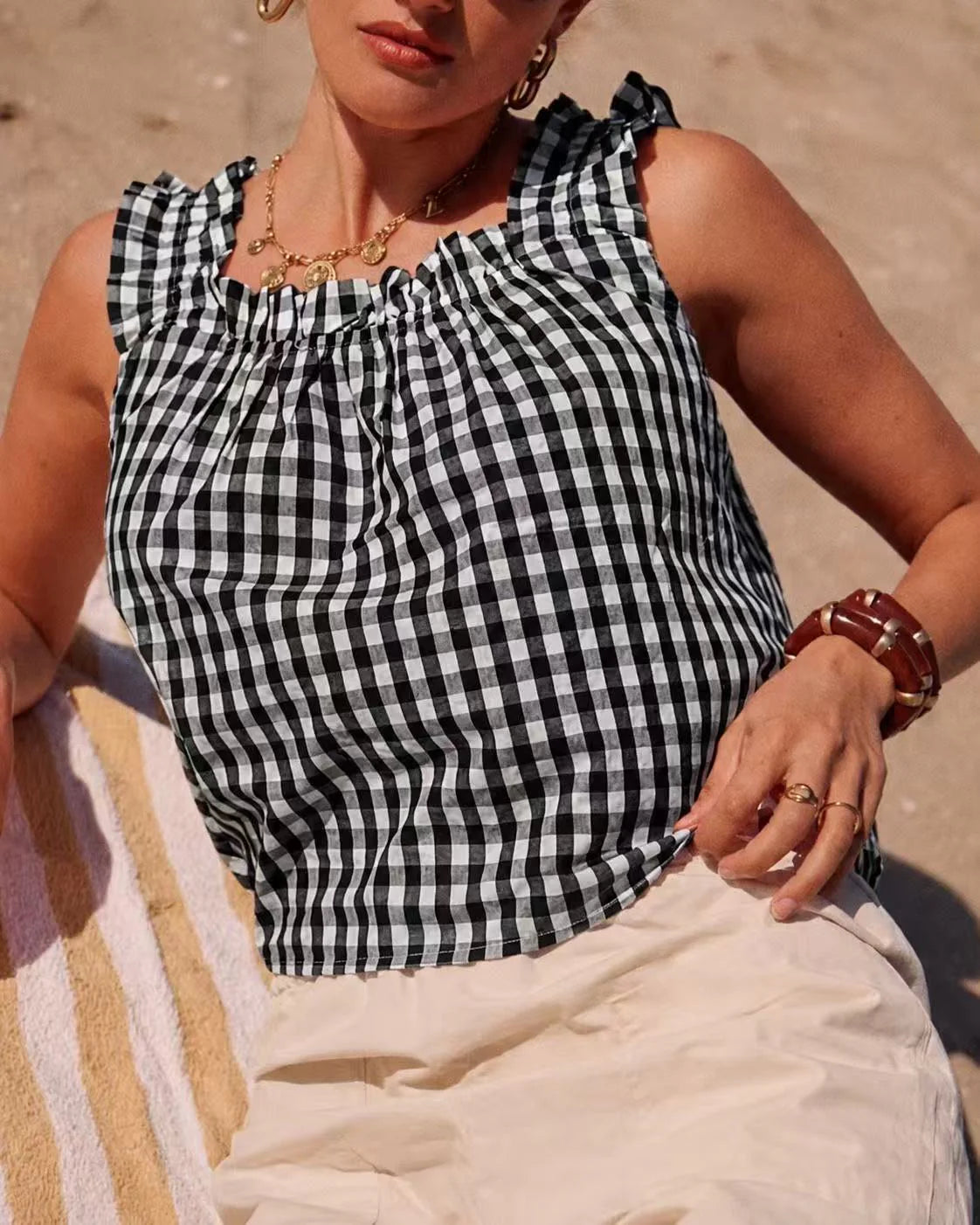 Vichy Top Svart