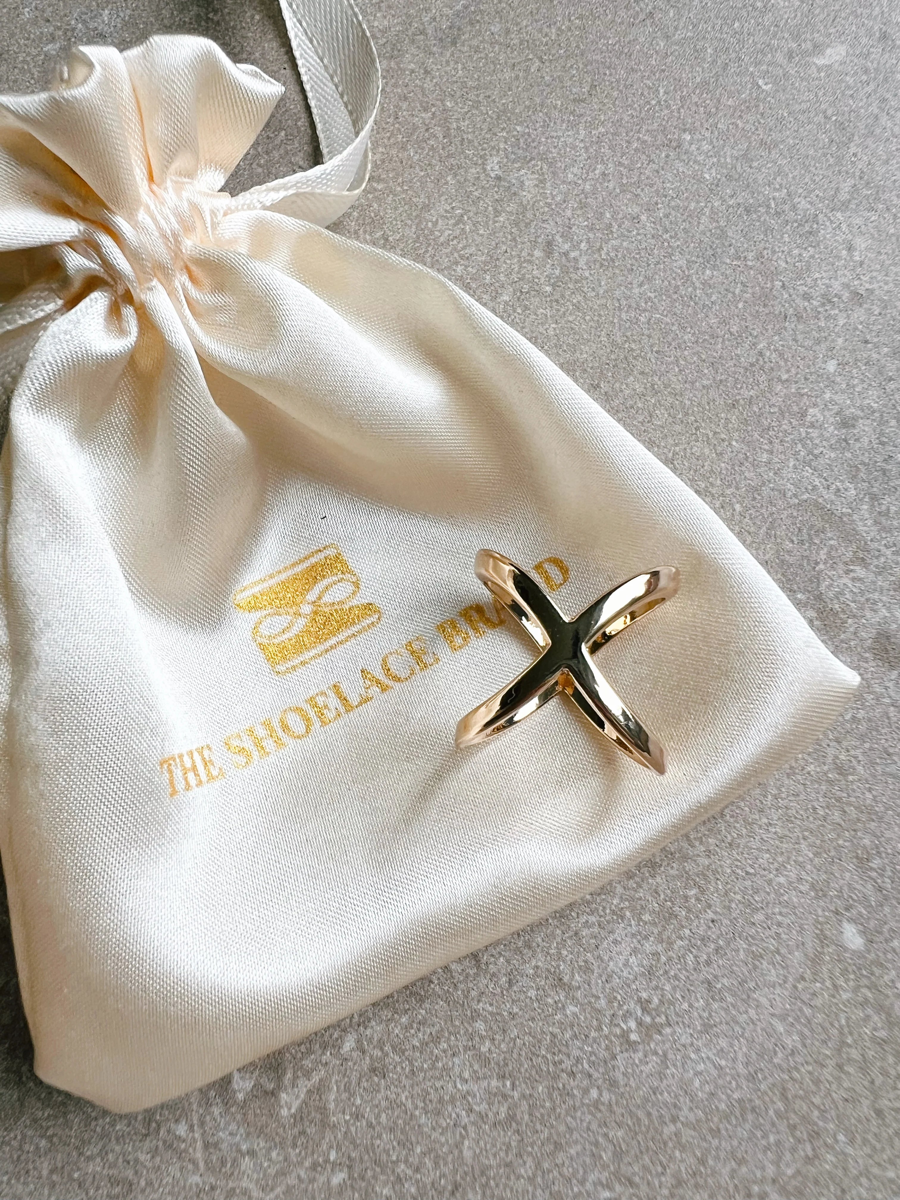 Scarf Ring Cross Gold - Small