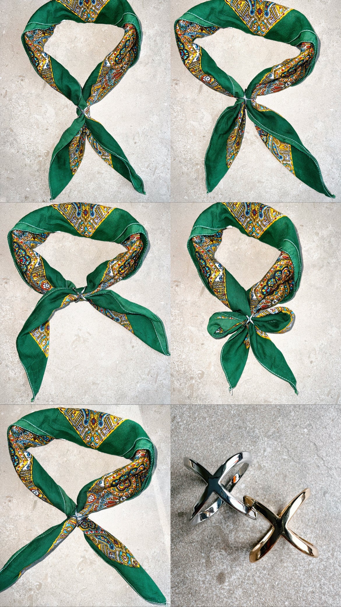 Scarf Ring Cross Gold - Small