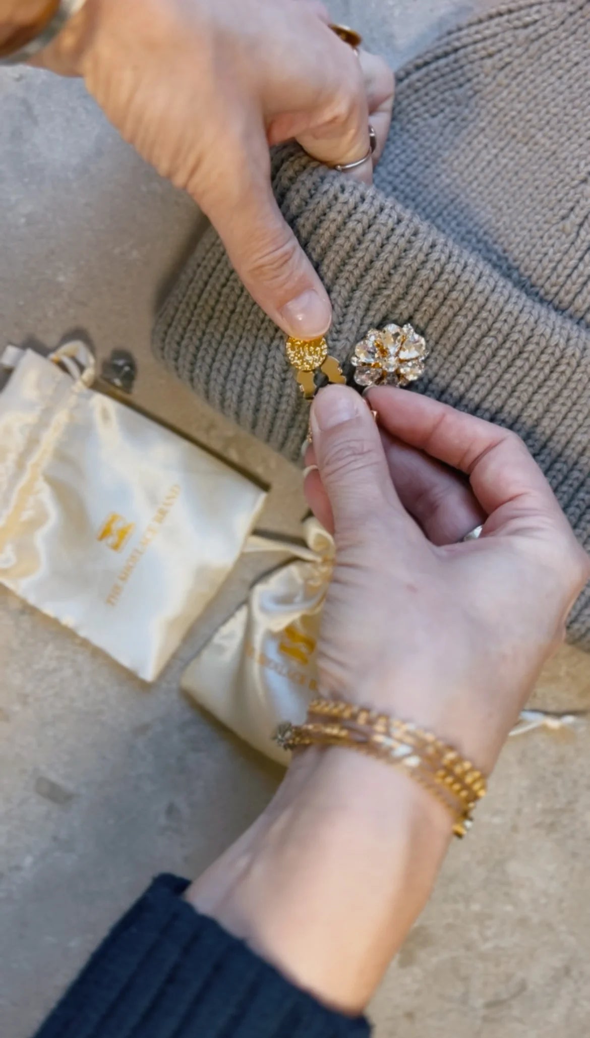 Gold Textured Pin - Button Base