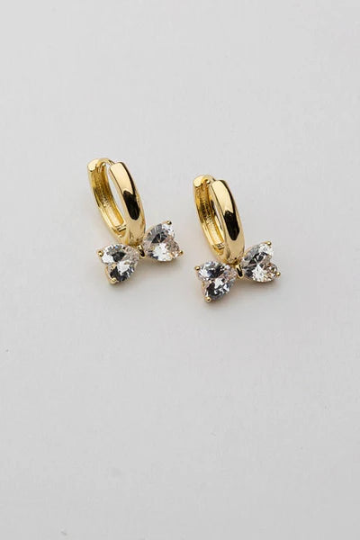 BOW EARRINGS CZ CLEAR