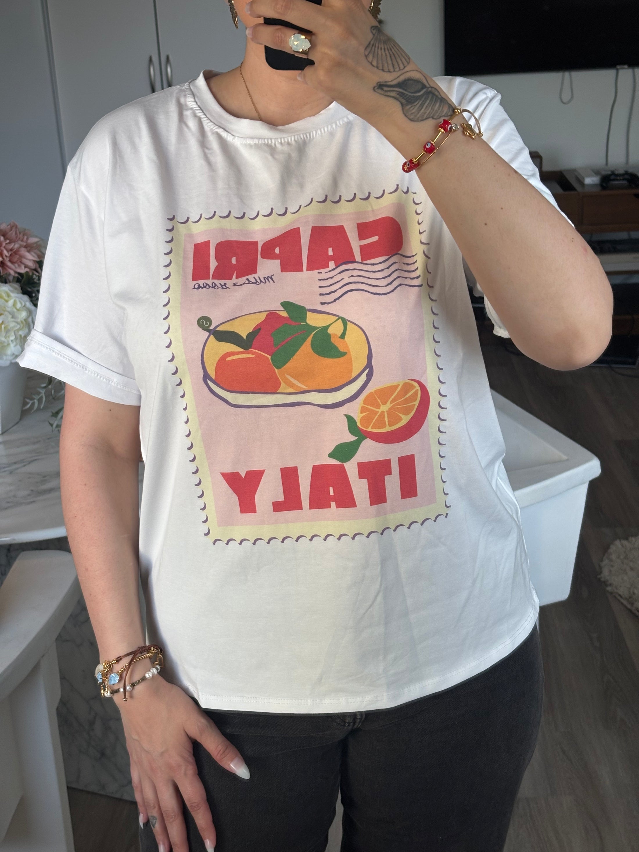 T-shirt Capri Italy Vit