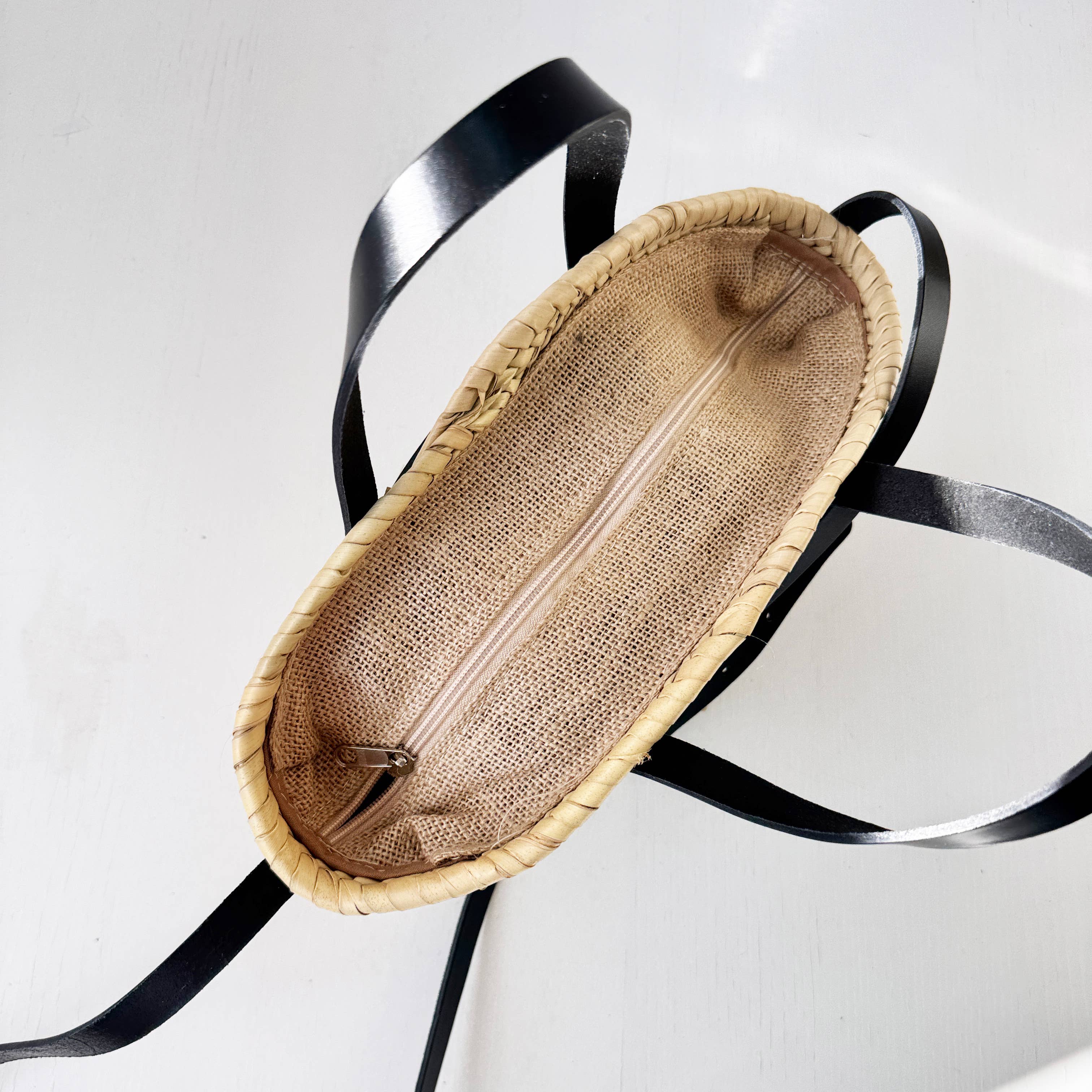 Verona axelväska i chokladbrunt och strå