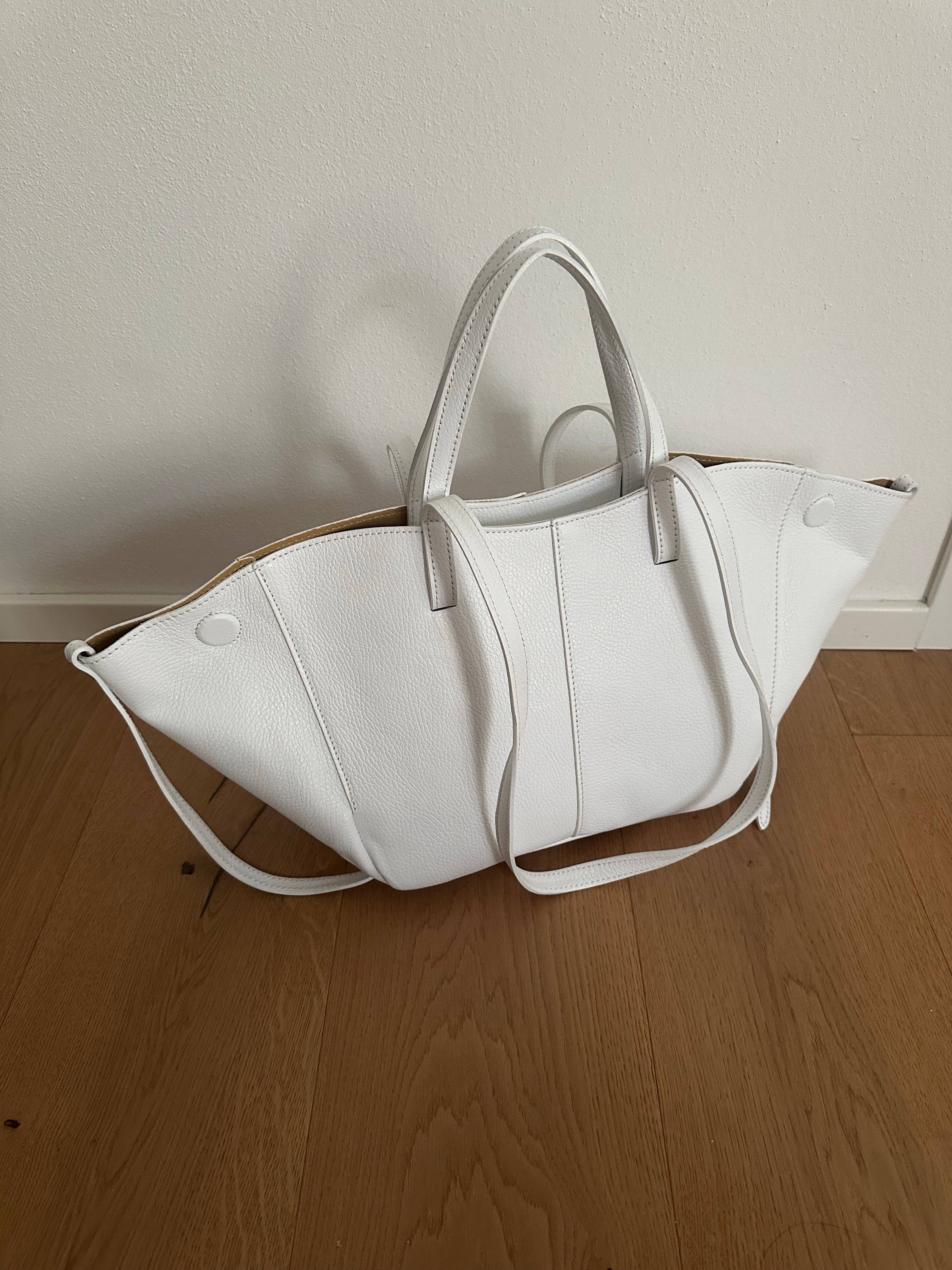 DAFFI - Tote Äkta läder: White