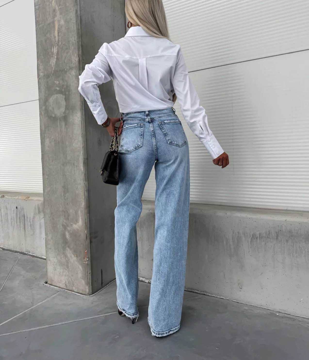 Lo Jeans med vida ben och hög midja