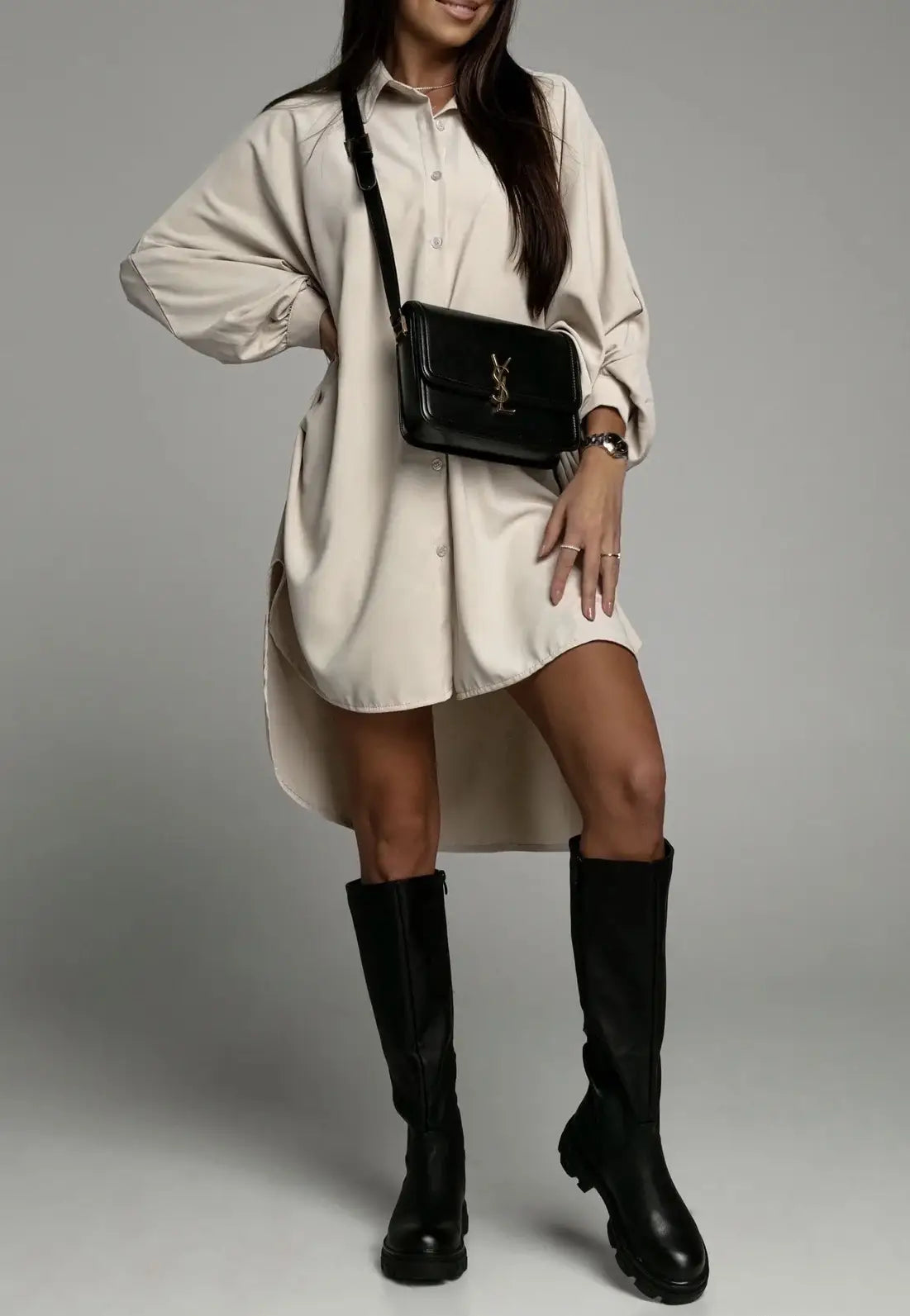 MILLY Skjortklänning Beige