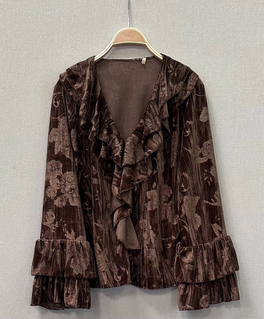 Sammetsblus Espresso/Brun