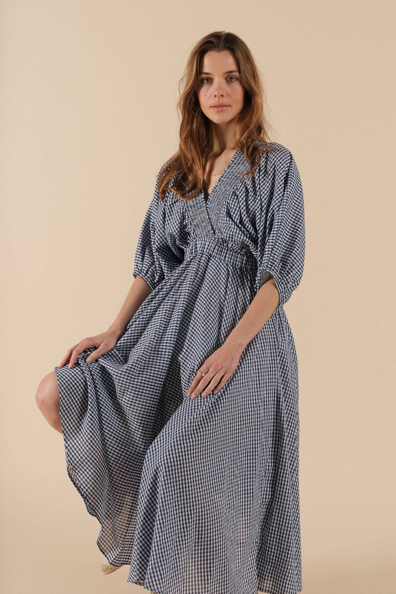 Valeria Klänning Marine Gingham