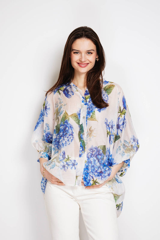 Felicia 
skjorta i tencel Hortensia blue