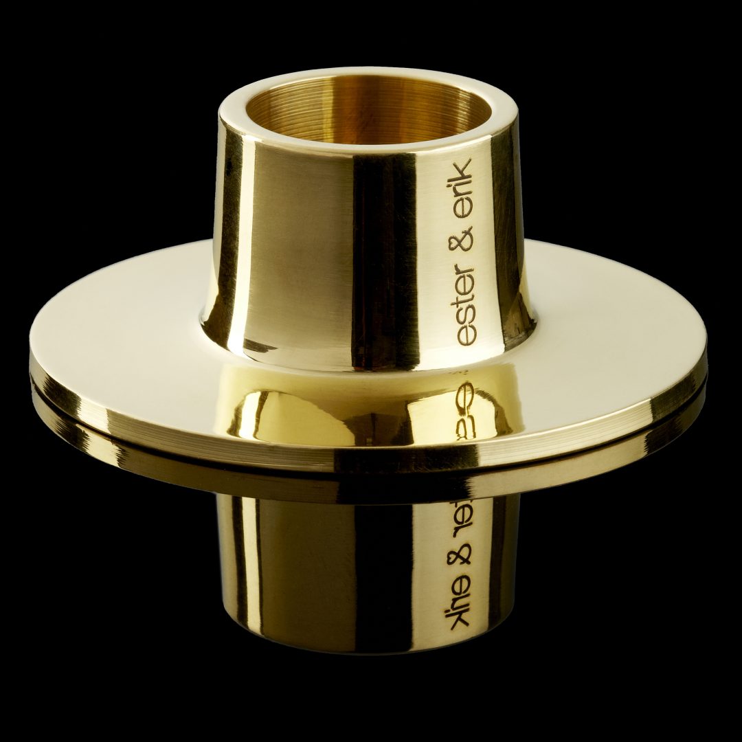 ESTER & ERIK LJUSSTAKE 2 st MEDIUM GOLD SHINY