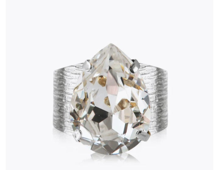 Cs Ring CS Classic drop ring rhodium crystal – Enchanté inredning & design AB