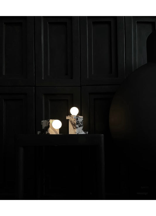 Brick Lamp, Tall - Calacatta