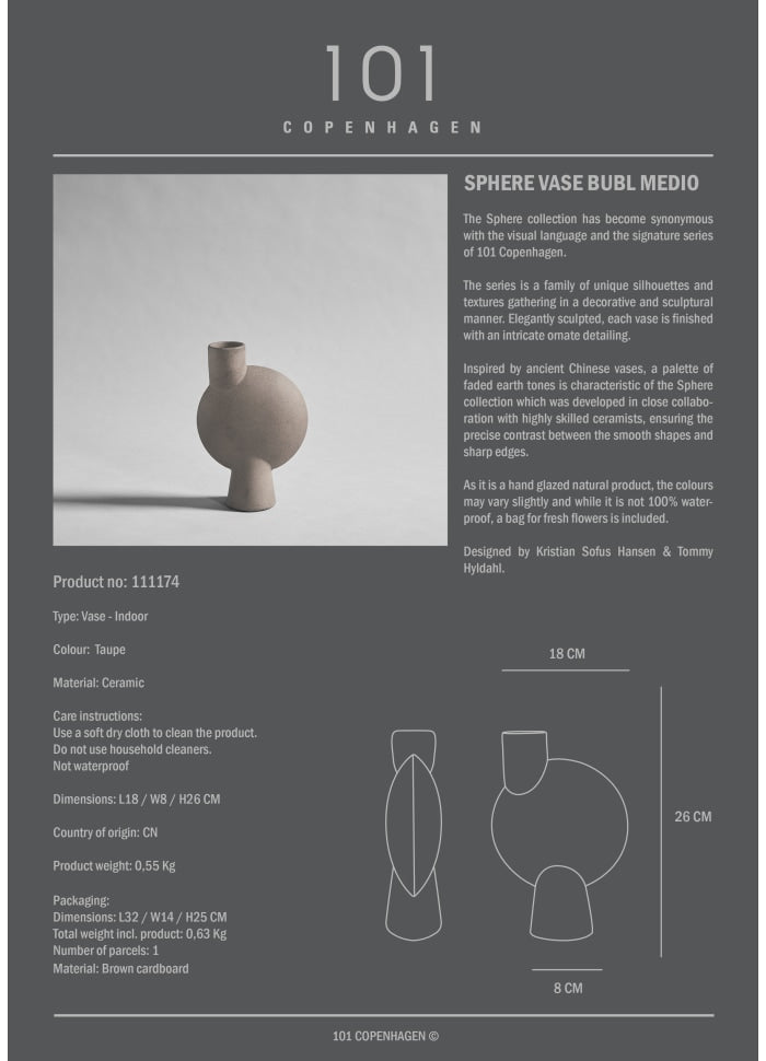 Sphere Vase Bubl, Medio - Taupe