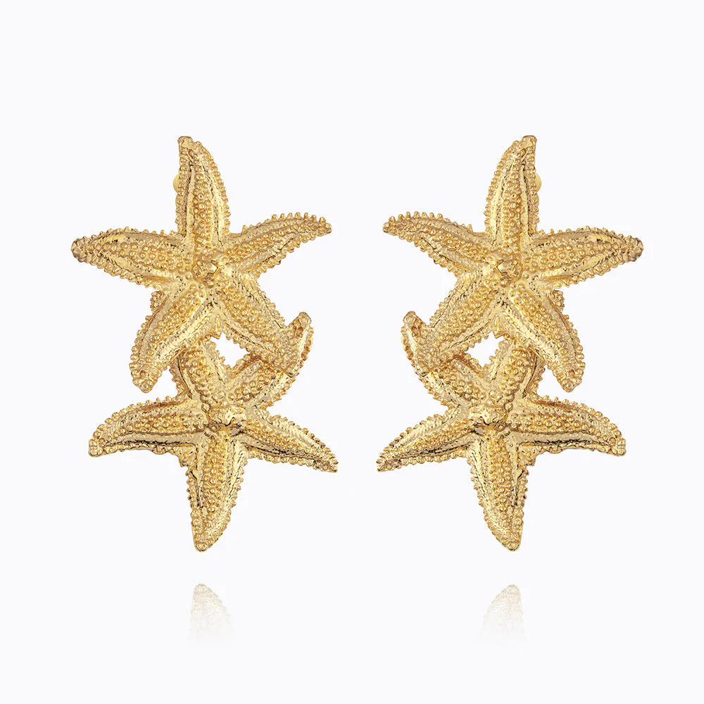 CS GRANDE SEA STAR EARRINGS GOLD