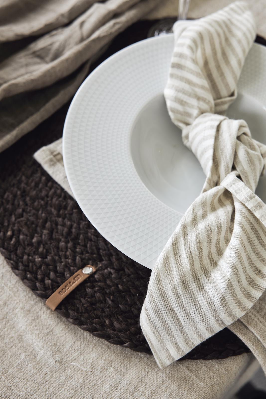 Rough linen stripe Servett