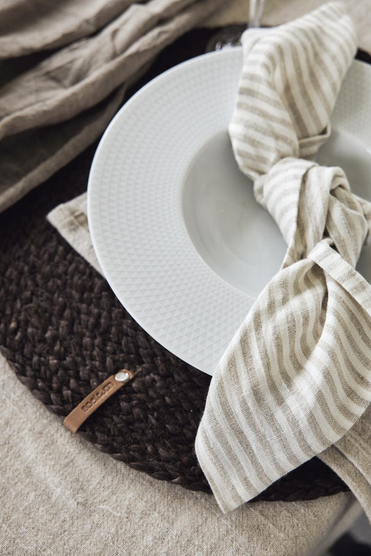 Rough linen stripe Servett