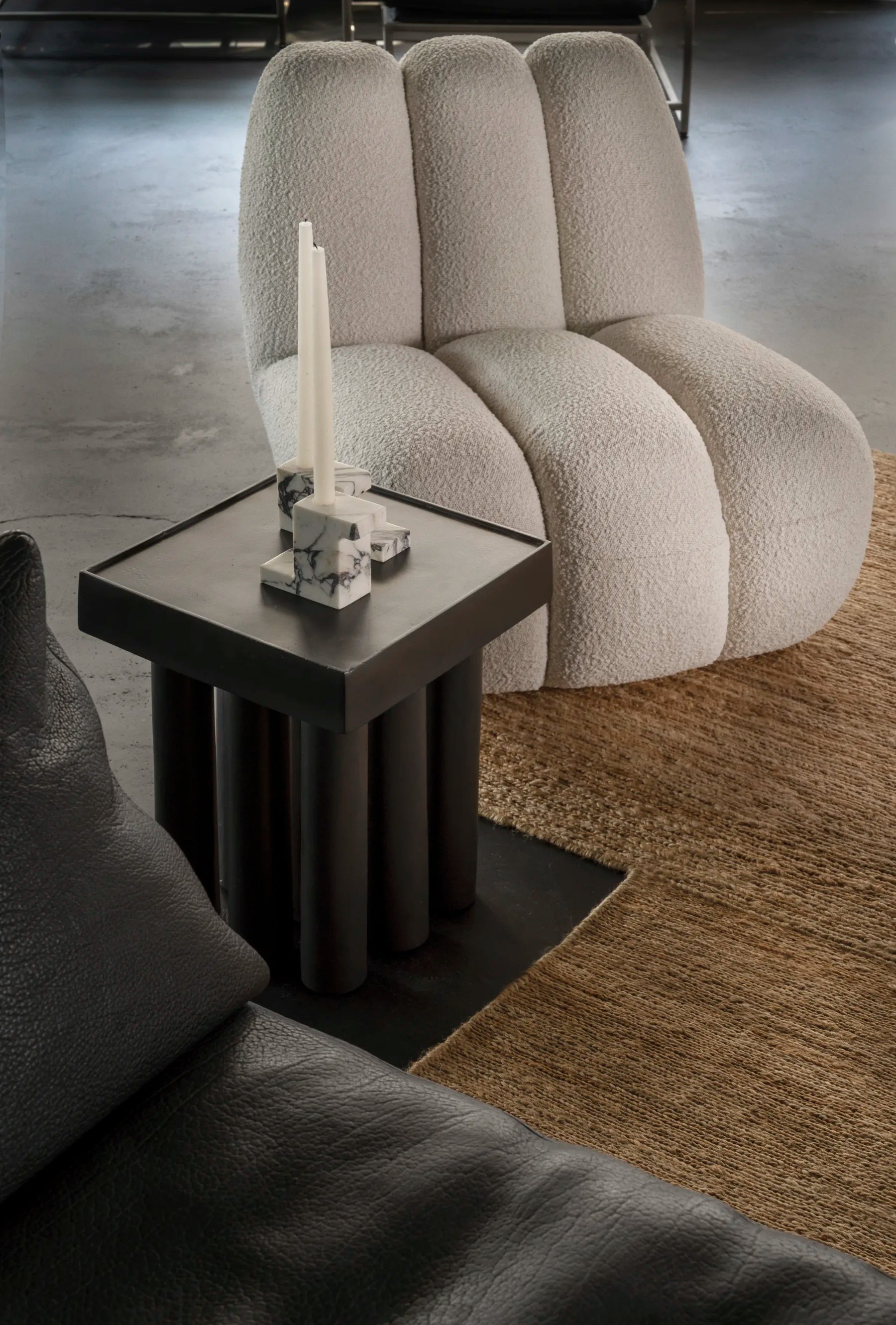 Brick Candle Holder, Low - Calacatta