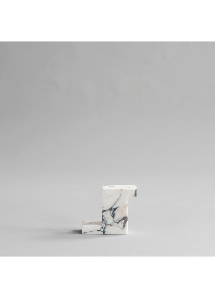 Brick Candle Holder, Tall - Calacatta