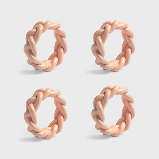 Flätad servettring - Rosa