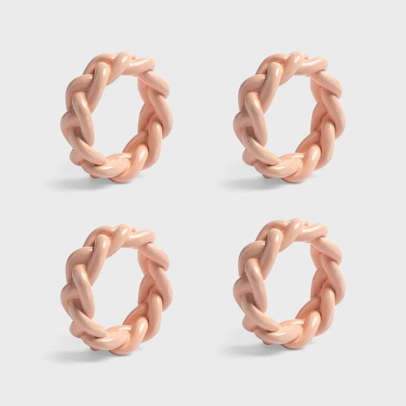 Flätad servettring - Rosa