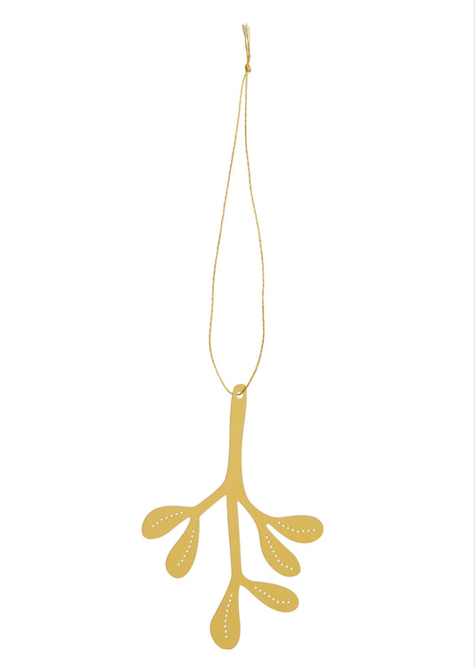 Christmas Deco Mistletoe Brass